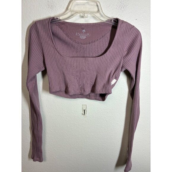 adidas Tops - Adidas Knit Crop Top Athletic Casual Gym Yoga Workout Mauve Size Small BC9